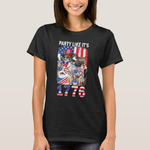 Katterna Party, liksom deras 1776 amerikanska Flag T Shirt