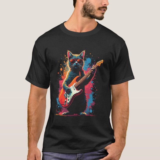 Katters gitarr t shirt (Framsida)