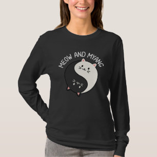 Katters jamande och Myang kinesisk Yin Yang Katt T Shirt