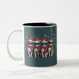 Katters jul Kattmamma Holiday Xmas Tomte Två-Tonad Mugg