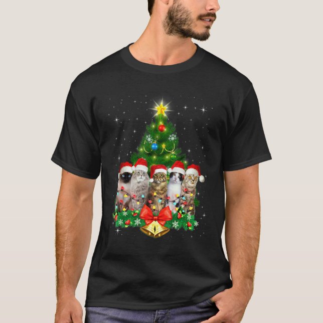Katters julgradsprydnad dekor Xmas T Shirt (Framsida)