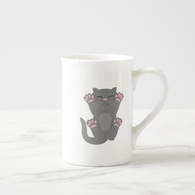 Kattespipande Benporslin Mugg (Höger)