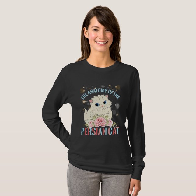 Kattestetik,den persiska kattens anatomi t shirt (Hel framsida)