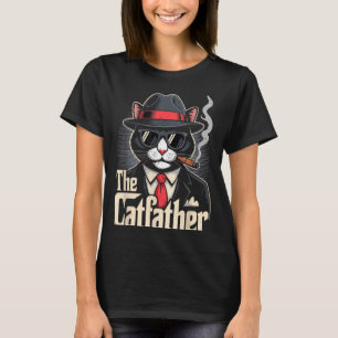 Kattfader Smokingkatt Pappa Glad Fars Dag Present T Shirt