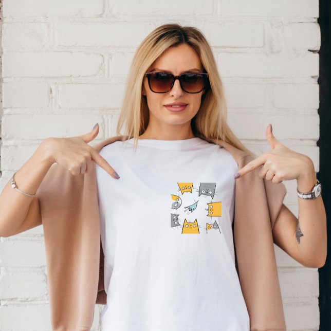 Kattfälla Roligt Gullet Kaos Kattkonst T Shirt (Cat trap tee)