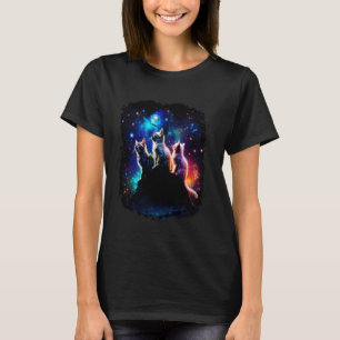 Kattfamilj i kosmetiskt utrymme 4 t shirt