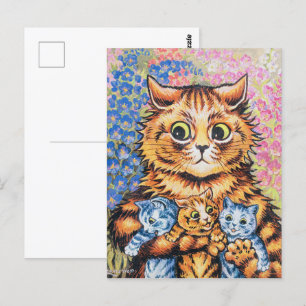 Kattfamilj   Louis Wain   Vykort