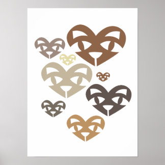 Kattfamilj Neutralt 1 Poster/skriv ut Poster