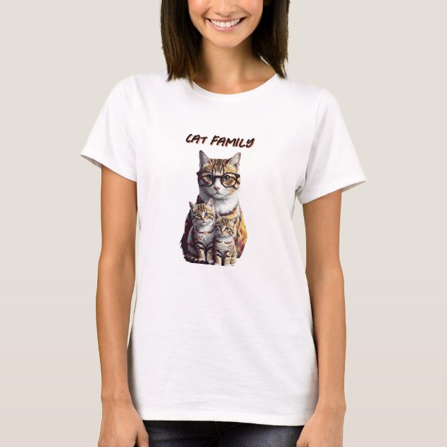kattfamilj t shirt (Framsida)
