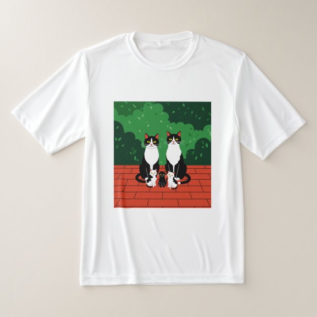 Kattfamilj T Shirt (Laydown)