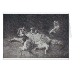 Kattfamiljen Hälsningskort