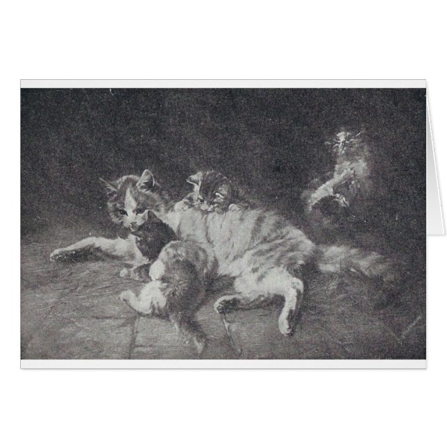 Kattfamiljen Hälsningskort (Framsidan Horizontal)