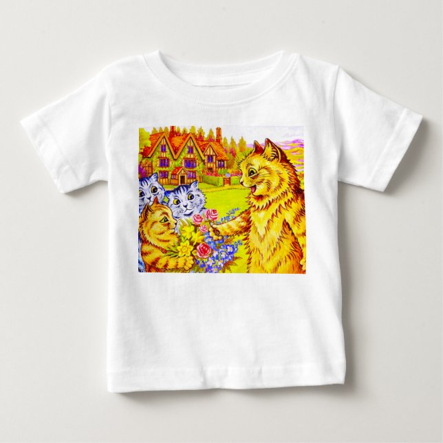 Kattfamiljen i Garden T Shirt (Framsida)