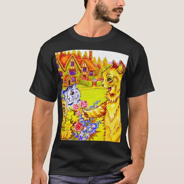 Kattfamiljen i Garden T Shirt (Framsida)