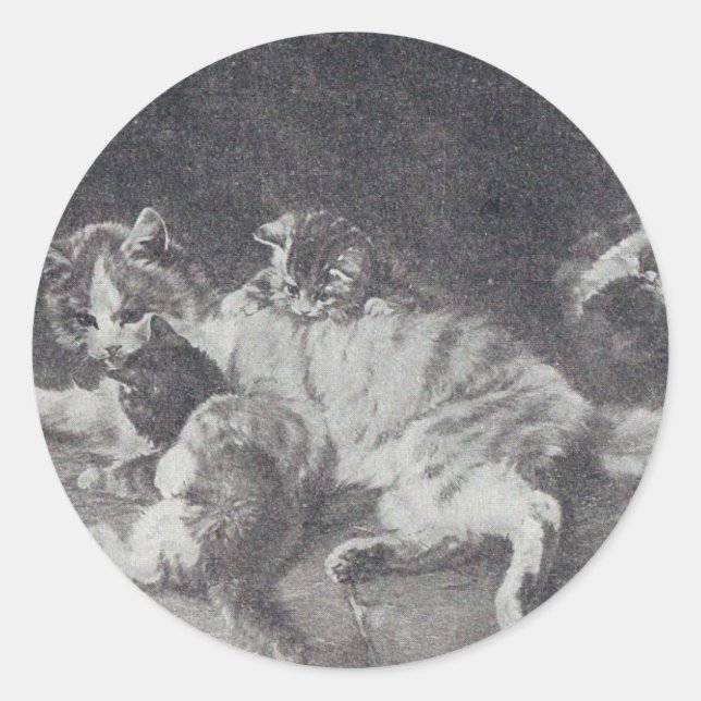 Kattfamiljen Runt Klistermärke (Framsida)