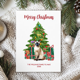 Kattfamiljen Siamese - jul Julkort