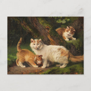 Kattfamiljen spelar Julius Adam the Younger Vykort