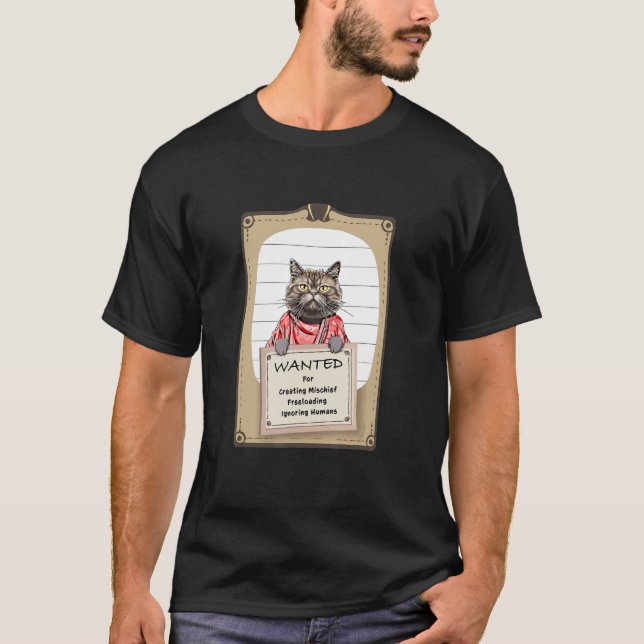 Kattfånge på rymmen t shirt (Framsida)