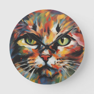 Kattfärg Rund Klocka
