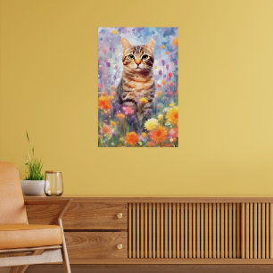 Kattfärgade vattenfärgade, amerikanska trådhårfärg poster