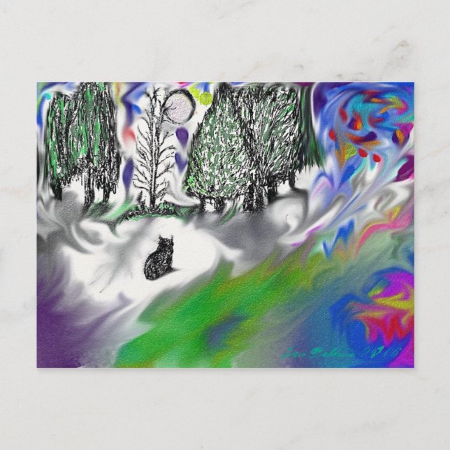 'Kattfärger' vykort (Framsida)
