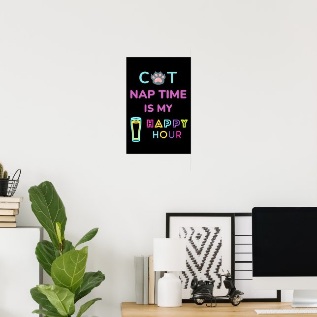 kattfästtid är min lycklig-timme poster (Hemmakontoret)