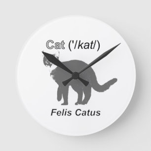 KattFelis Catus Rund Klocka
