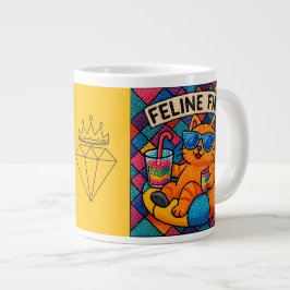 Kattfin diamantkonstnär jumbo mugg