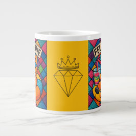 Kattfin diamantkonstnär jumbo mugg