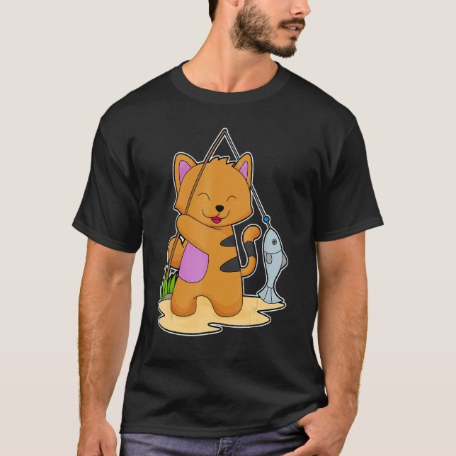 Kattfiske efter fiskfisk t shirt (Framsida)