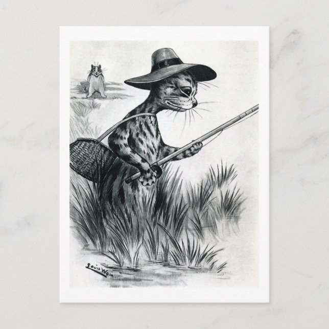 Kattfiske, Louis Wain Vykort (Framsida)