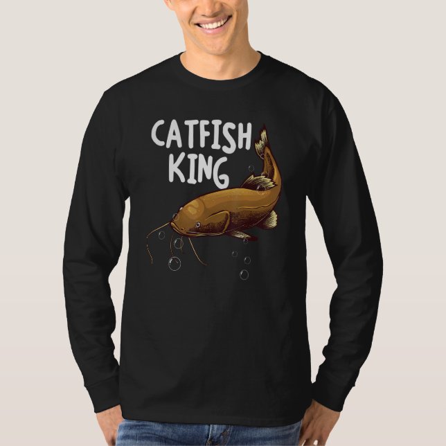 Kattfiske Män Pappa Kattfiskkung Fiske Jägare T Shirt (Framsida)