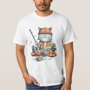 Kattfiske med öl t shirt