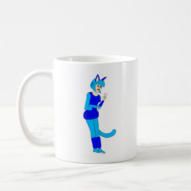 kattflicka   kaffemugg (Vänster)