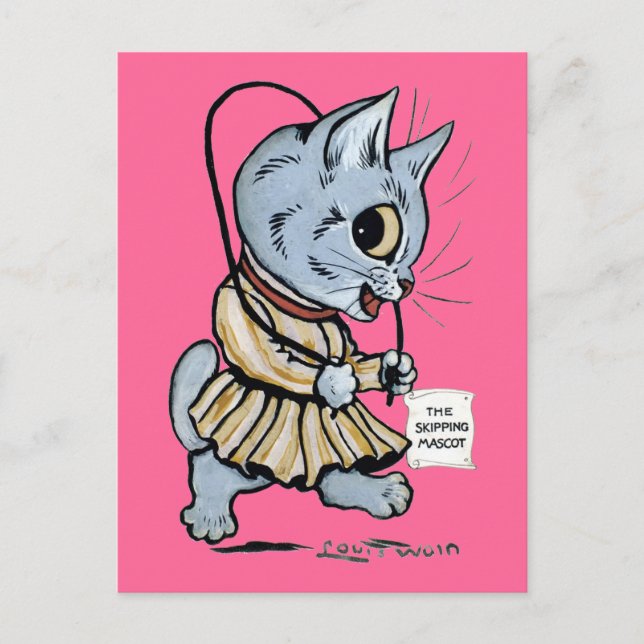 Kattflicka, Louis Wain Vykort (Framsida)