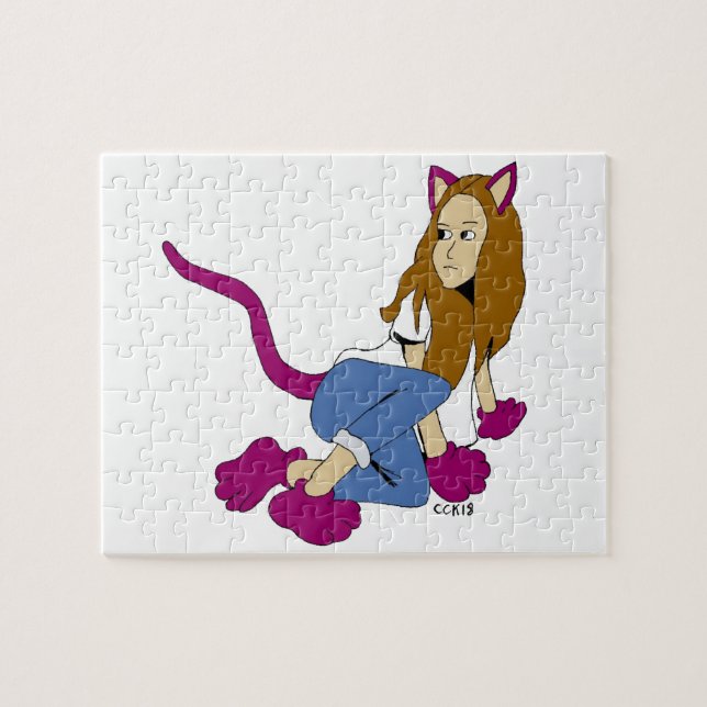 kattflicka  pussel (Horisontell)