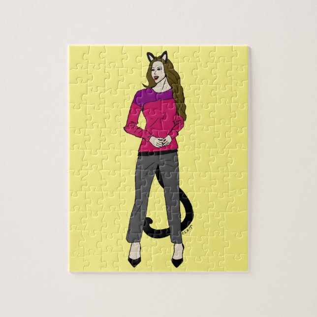 kattflicka  pussel (Vertikal)