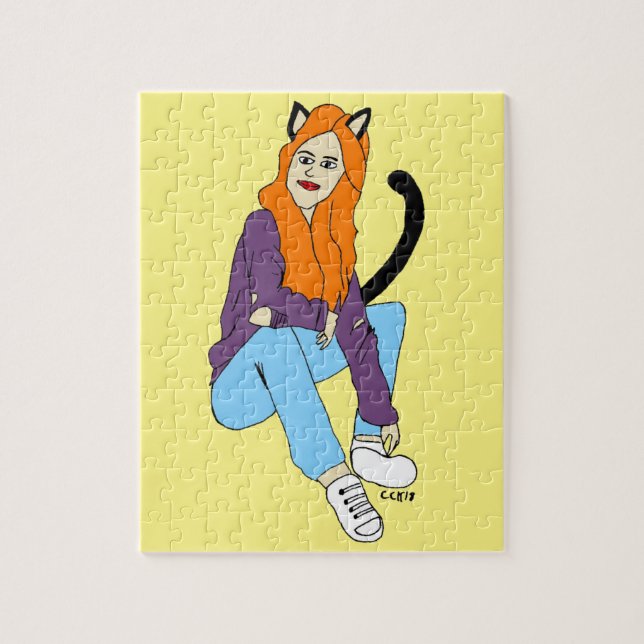 kattflicka  pussel (Vertikal)
