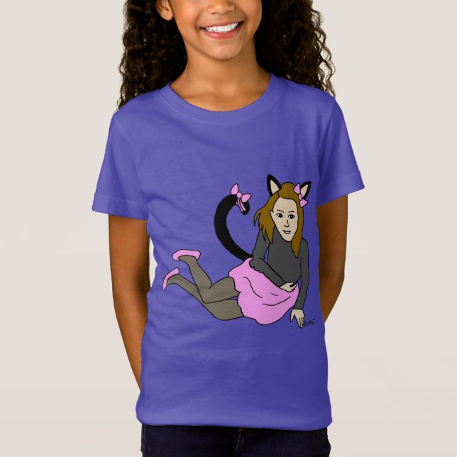 kattflicka  t shirt (Framsida)