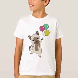 Kattflugor med ballonger till toppmatta katter t shirt
