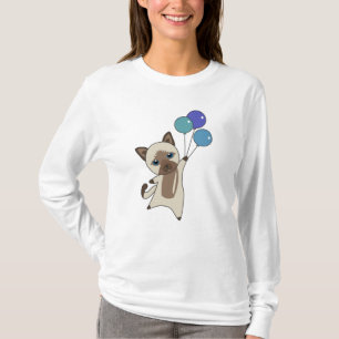 Kattflugor med ballonger till toppmatta katter t shirt