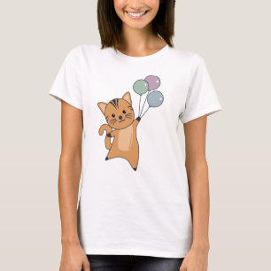 Kattflugor med ballonger till toppmatta katter t shirt