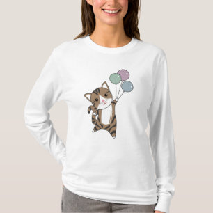 Kattflugor med ballonger till toppmatta katter t shirt