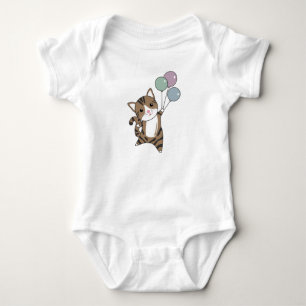 Kattflugor med ballonger till toppmatta katter t shirt