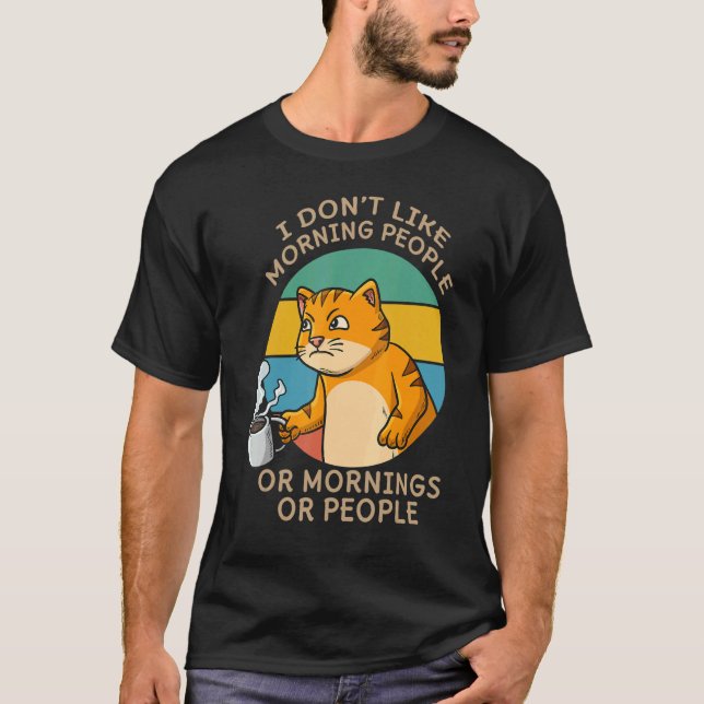 Kattflüstarare Dricker Kaffe Kaffeinkonsument T Shirt (Framsida)