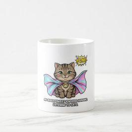 Kattflüstratork Funny Mugg – Tabby Superhjälte Cap