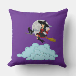 Kattflygning med lyft och svart katt på bryggan kudde