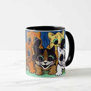 Kattfolkmassa (detaljer), Louis Wain Mugg