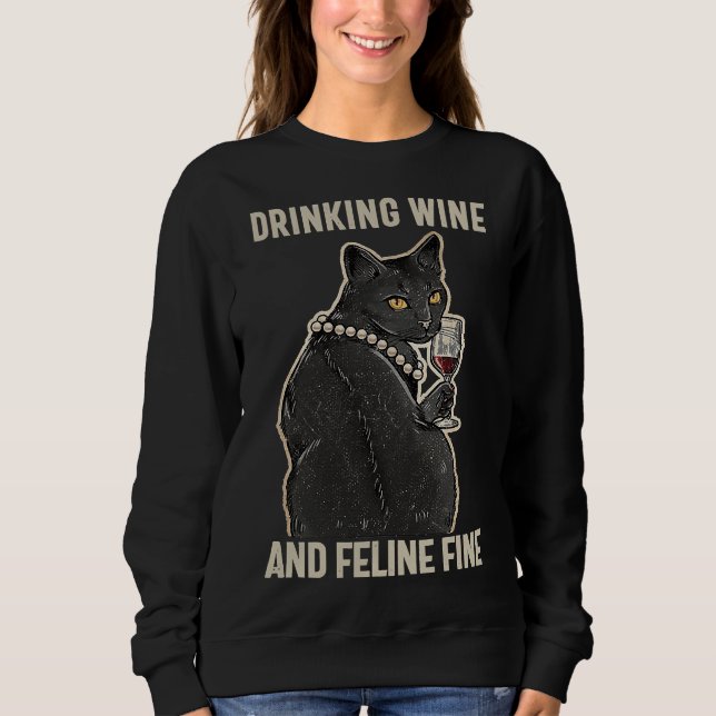 Kattföreställningen Vin och Kattdjur Bra Vin T Shirt (Framsida)