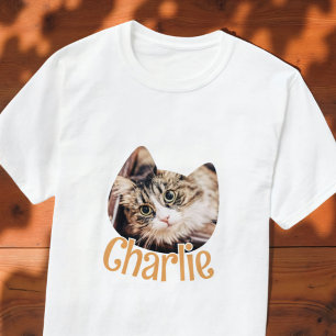Kattform Modern enkel Anpassningsbar Pet Cat Photo T Shirt